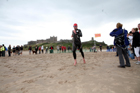 Start of the second lap in the simming at the Bamburgh Triathlon
